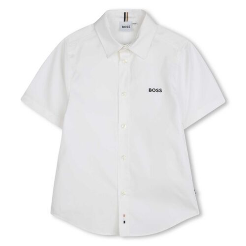 BOSS Oxford Emb Short Sleeve Shirt 4Y - 10Y
